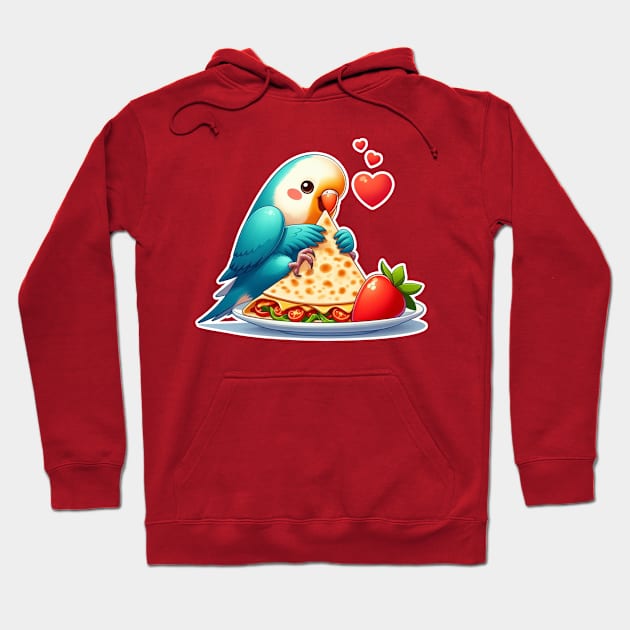 cute love birds are eating Mexican specialties, Tacos, Burritos, Enchiladas, Quesadillas, Guacamole, Fajitas, Chiles Rellenos, Tamales, Mole, Chilaquiles, Hoodie by art poo